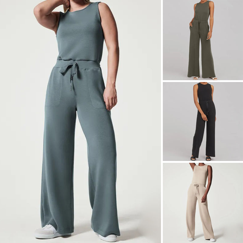 Aubrey - Veelzijdige elegantie Mouwloze effen jumpsuit