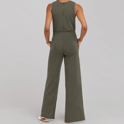 Aubrey - Versatile Elegance Sleeveless Plain Jumpsuit