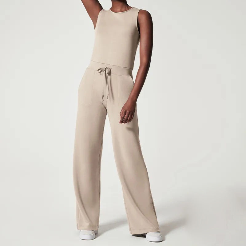 Aubrey - Versatile Elegance Sleeveless Plain Jumpsuit