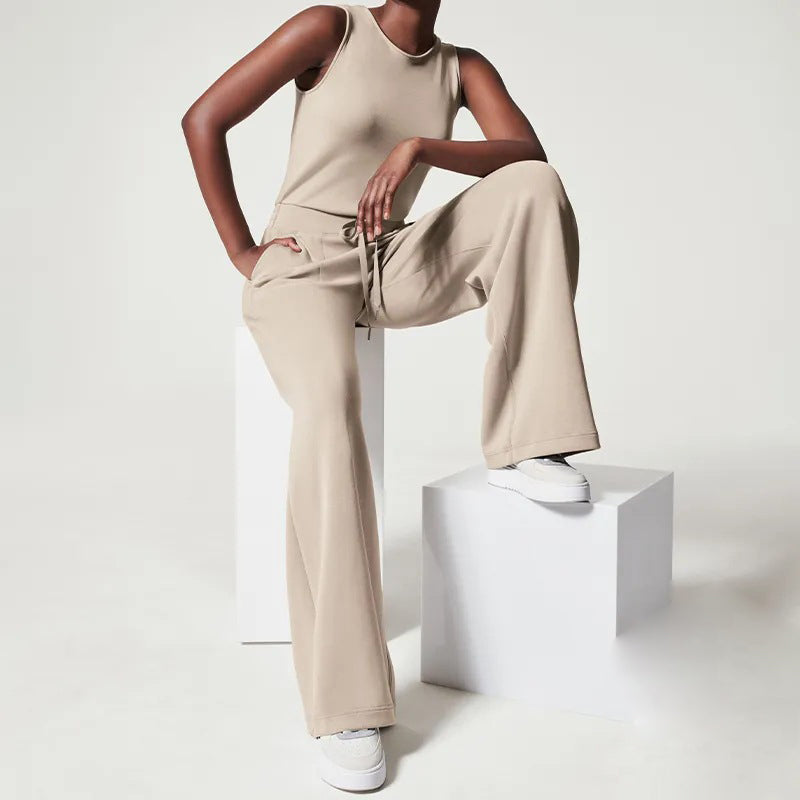 Aubrey - Versatile Elegance Sleeveless Plain Jumpsuit