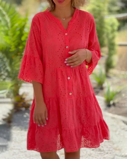 Layla - Flowing summer dress in cotton blend