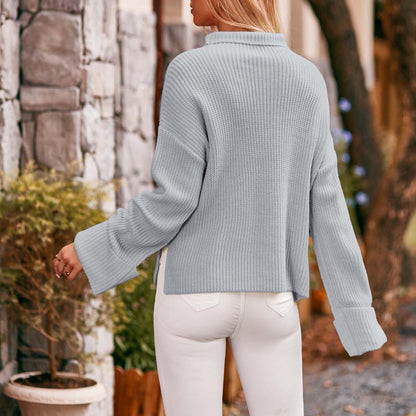 Avi | Relaxed solid color knitted sweater