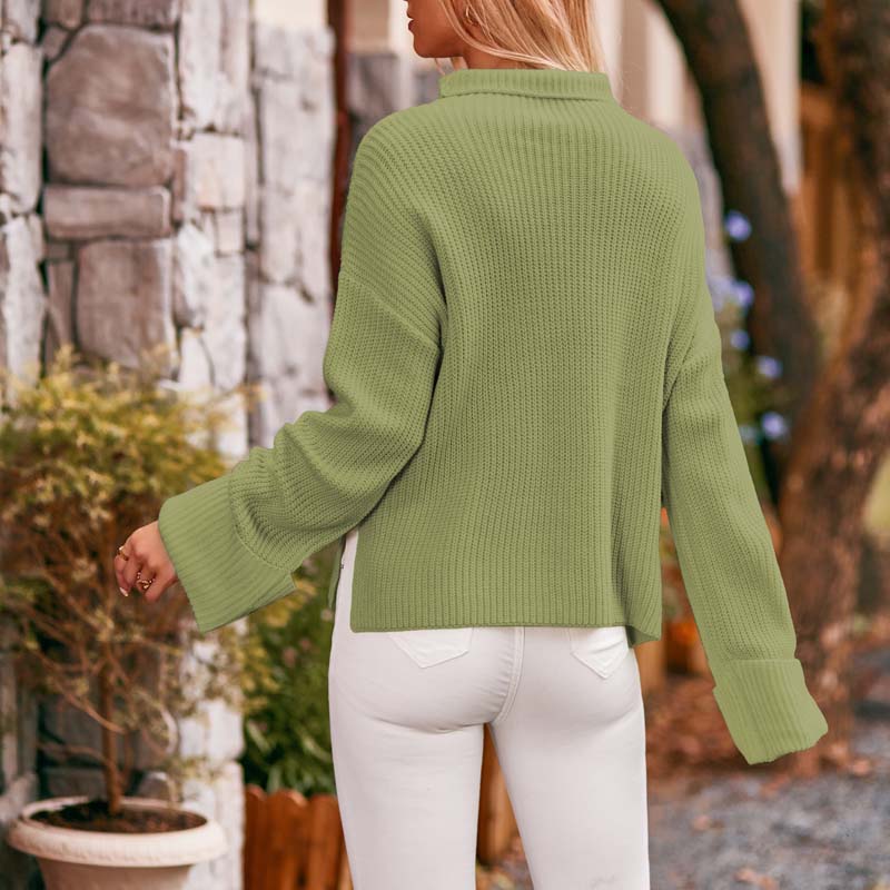 Avi | Relaxed solid color knitted sweater