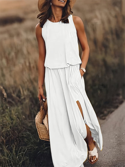 Rosaline - Plain boho maxi dress in modal in different colors