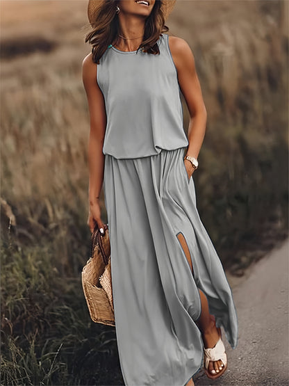 Rosaline - Plain boho maxi dress in modal in different colors