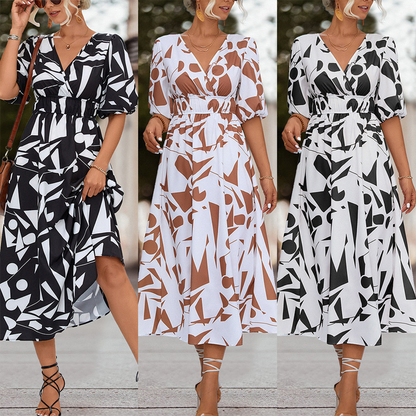 GIULIA - Casual v-neck midi dress