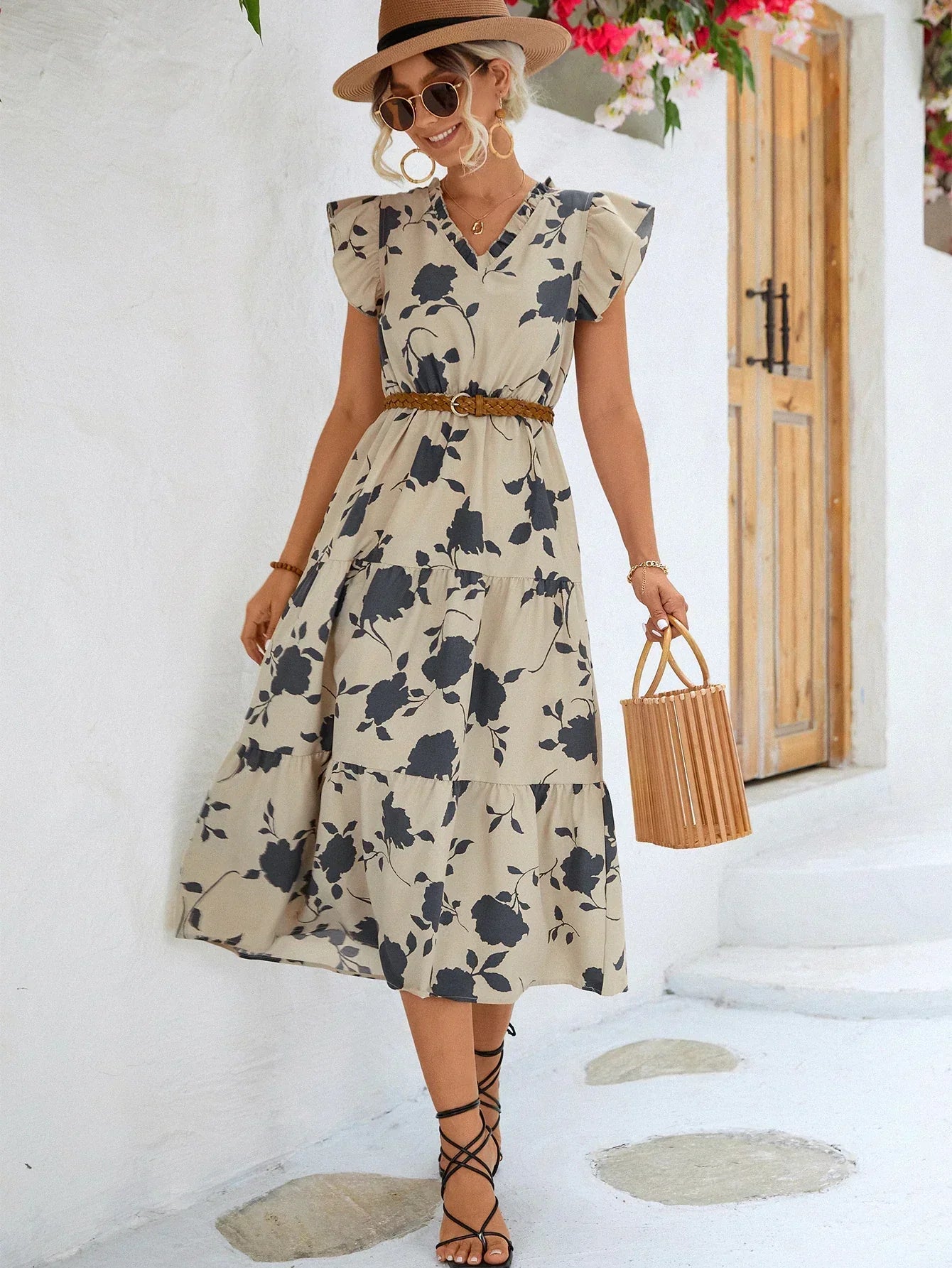 Lucinda | Elegant Summer Dress with Floral Print 