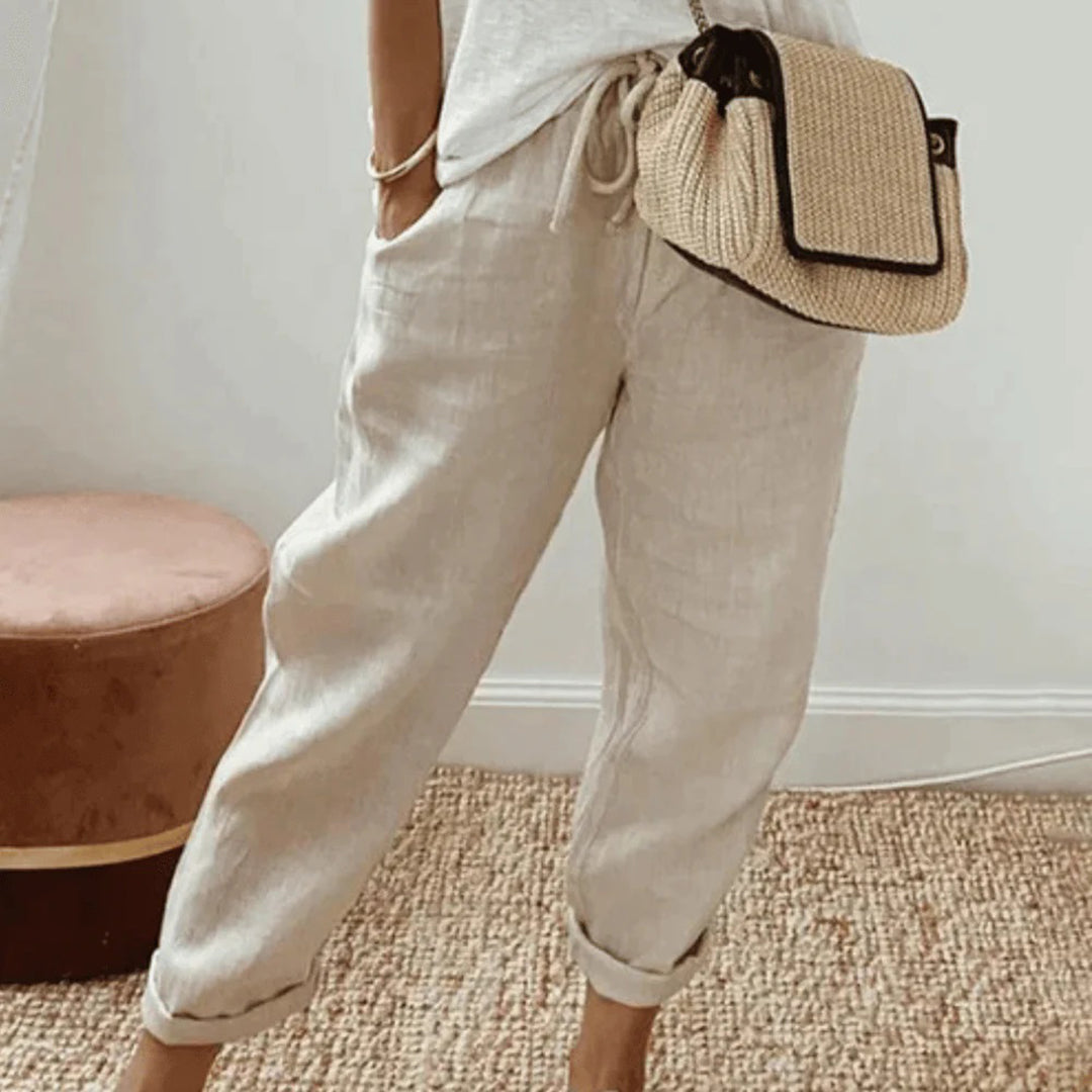 MARTINA - Comfortable trousers with drawstring