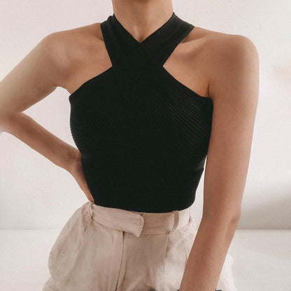 WAVERLY - Elegant top with crossed band