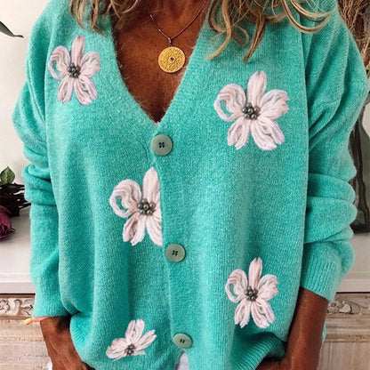 LAYLA - Floral V-neck cardigan