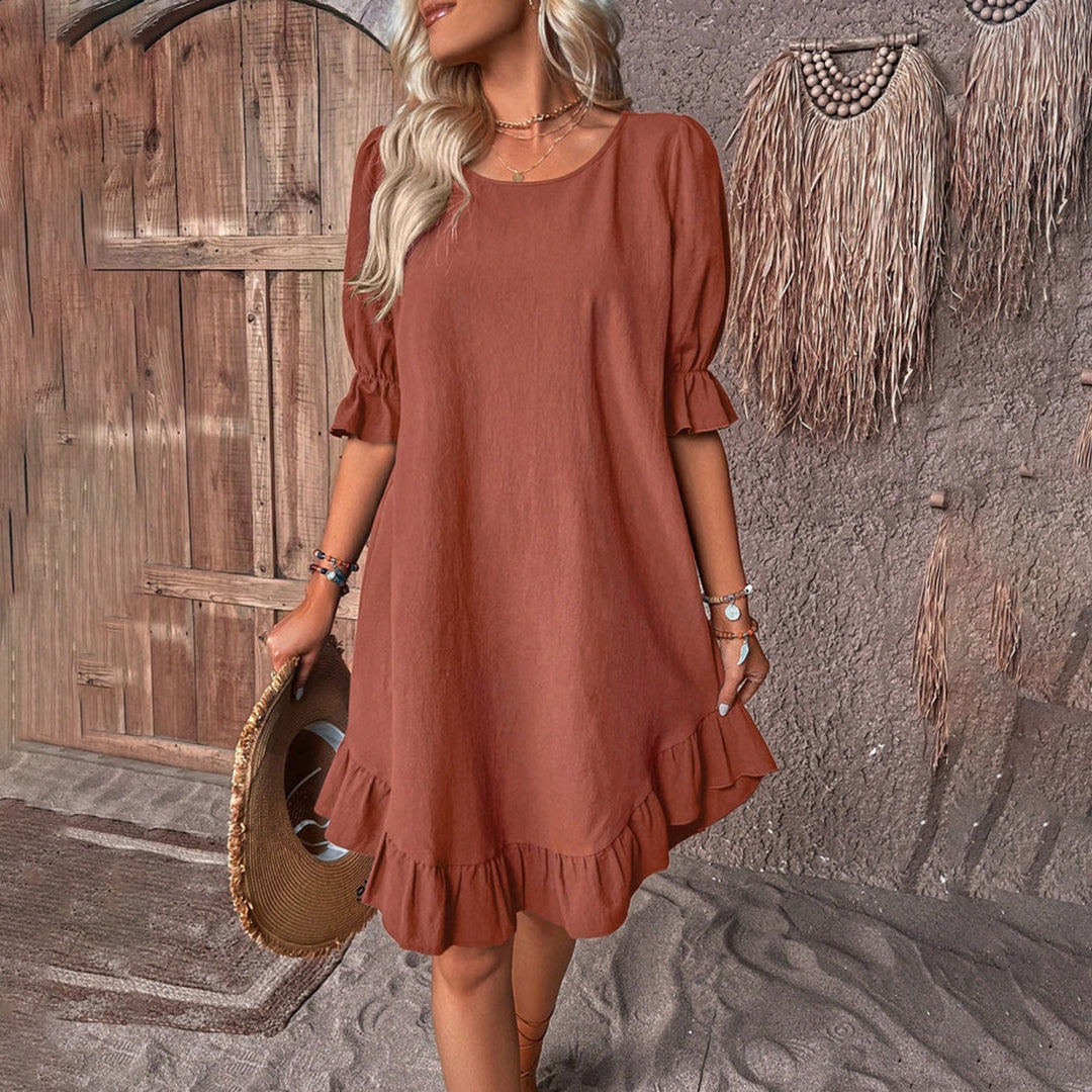 CARISSA - Casual dress with puff sleeves