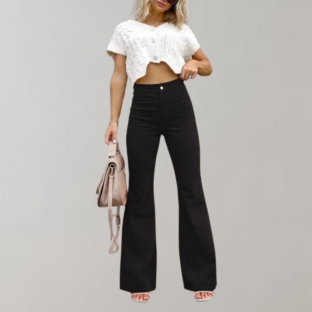 Abel - Trendy corduroy flared trousers