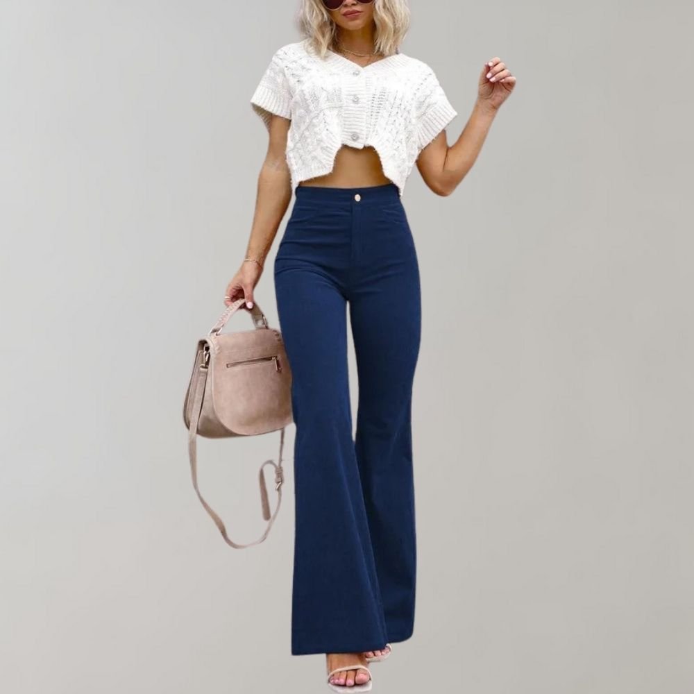 Abel - Trendy corduroy flared trousers