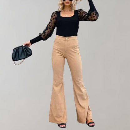 Abel - Trendy corduroy flared trousers