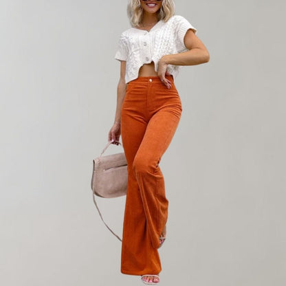 Abel - Trendy corduroy flared trousers