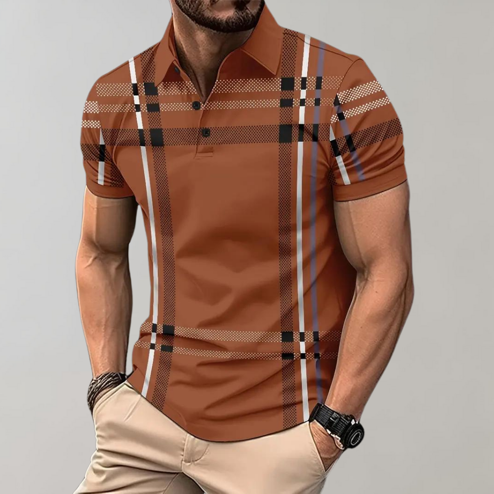 Ruben - Stylish checked men's polo shirt