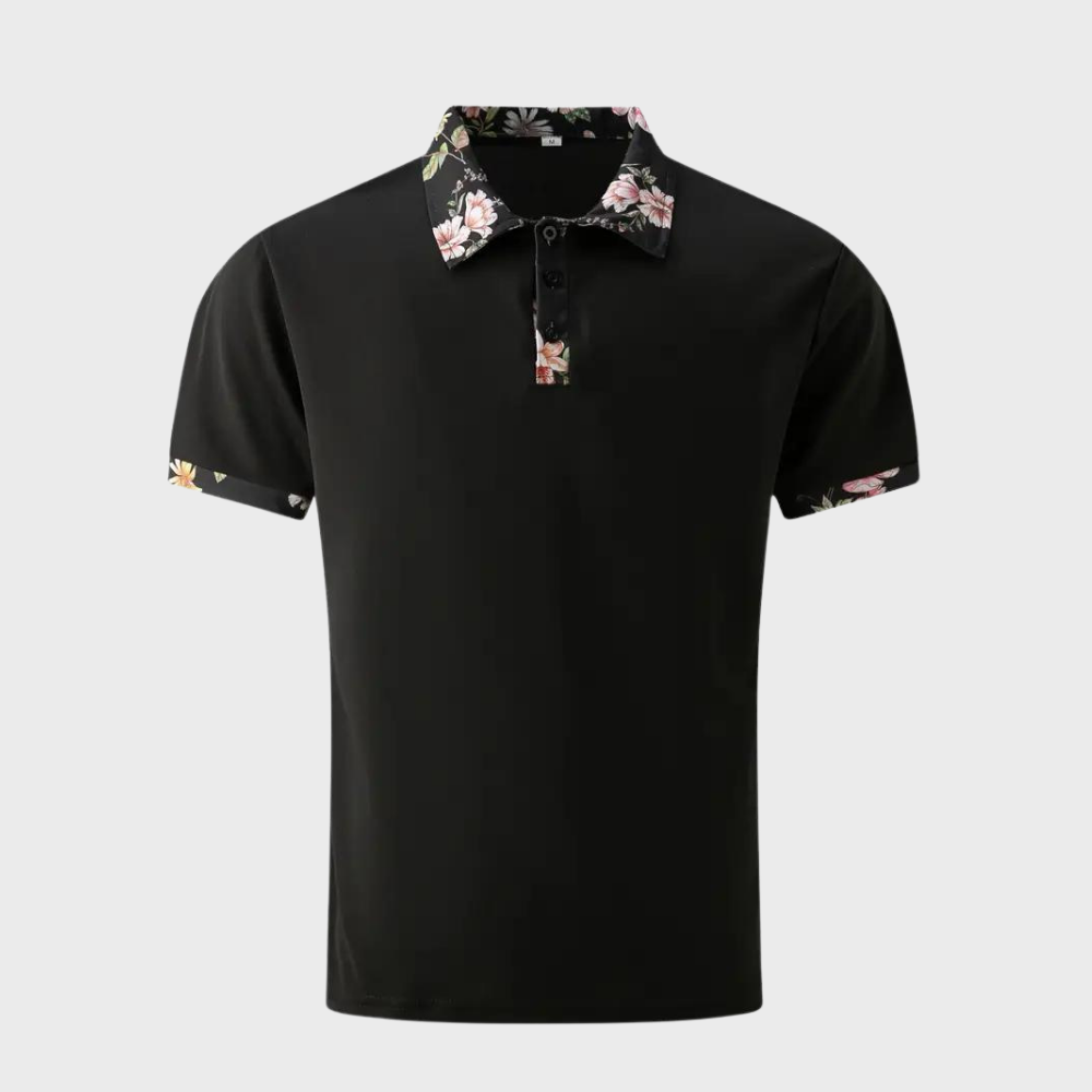 Sander - Men's polo shirt with floral print