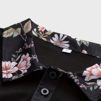 Sander - Men's polo shirt with floral print