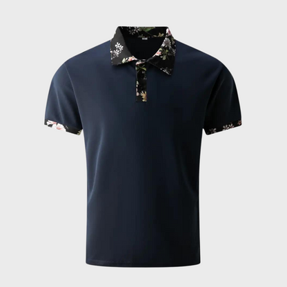 Sander - Men's polo shirt with floral print