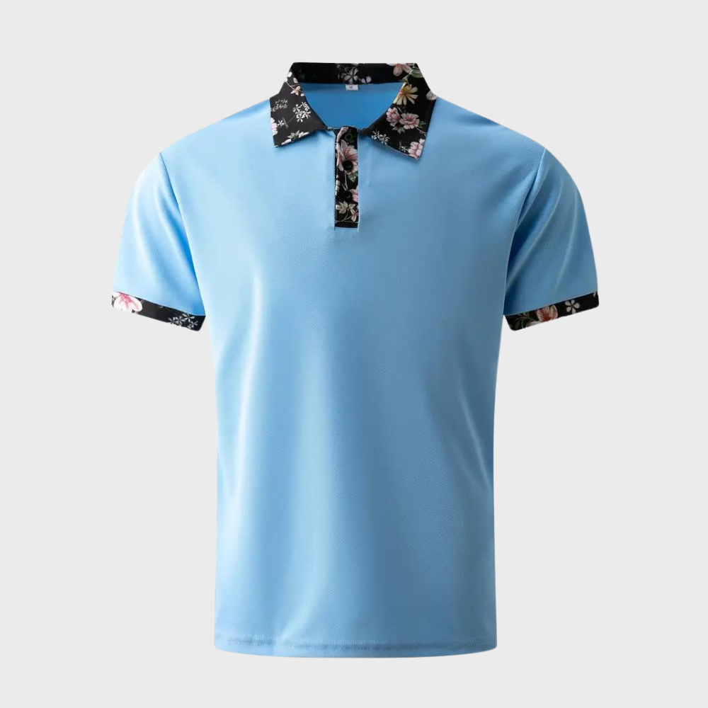 Sander - Men's polo shirt with floral print