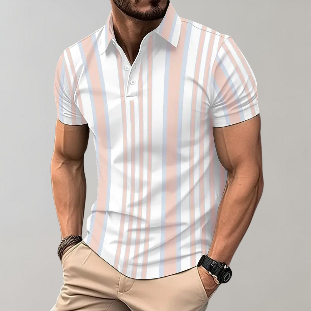 Sef - Casual striped men's polo shirt