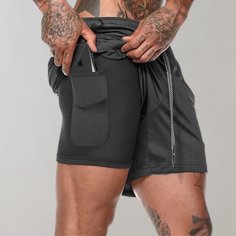 Elliot - 2-in-1 fitness men's shorts