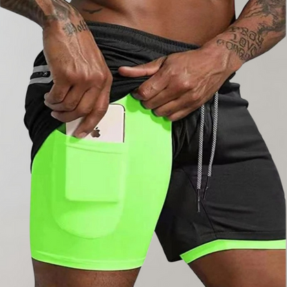 Elliot - 2-in-1 fitness men's shorts