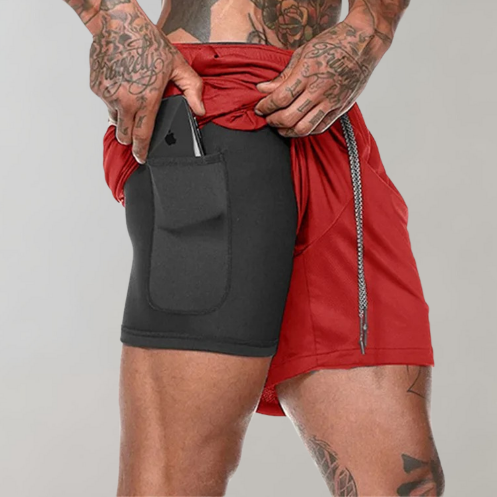 Elliot - 2-in-1 fitness men's shorts