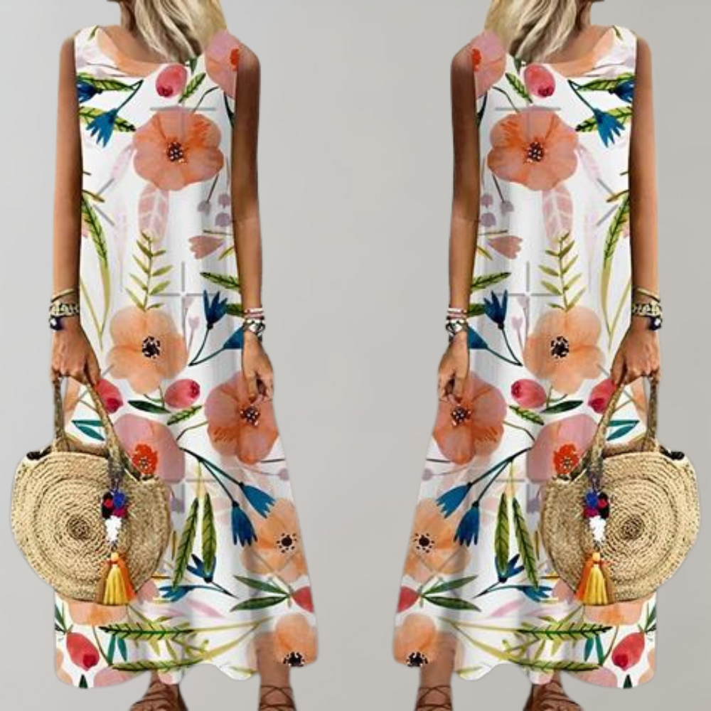 Benedicte - White floral summer dress