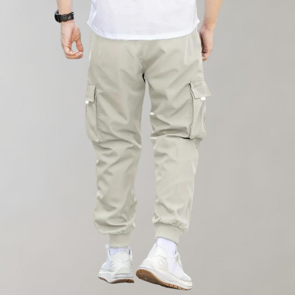 Ankor - Men's trousers with drawstring and flap pockets