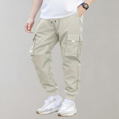 Ankor - Men's trousers with drawstring and flap pockets