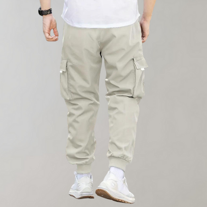 Ankor - Men's trousers with drawstring and flap pockets