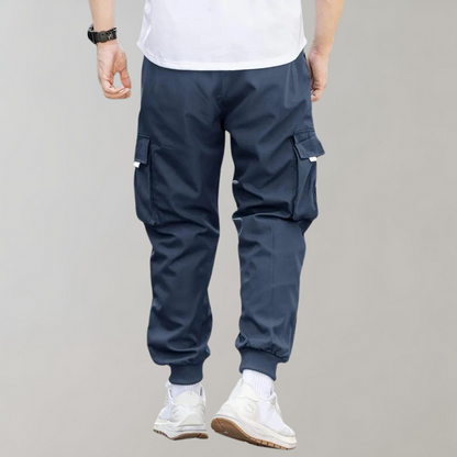 Ankor - Men's trousers with drawstring and flap pockets