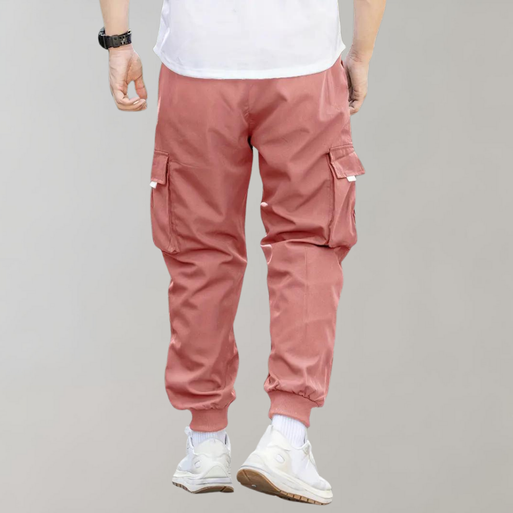 Ankor - Men's trousers with drawstring and flap pockets