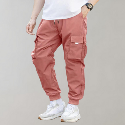 Ankor - Men's trousers with drawstring and flap pockets