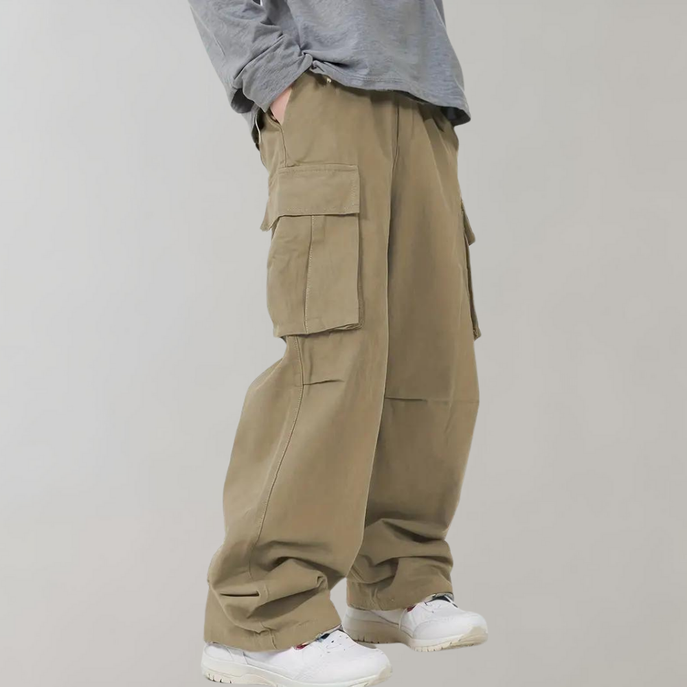 Asger - Straight leg cargo trousers for men