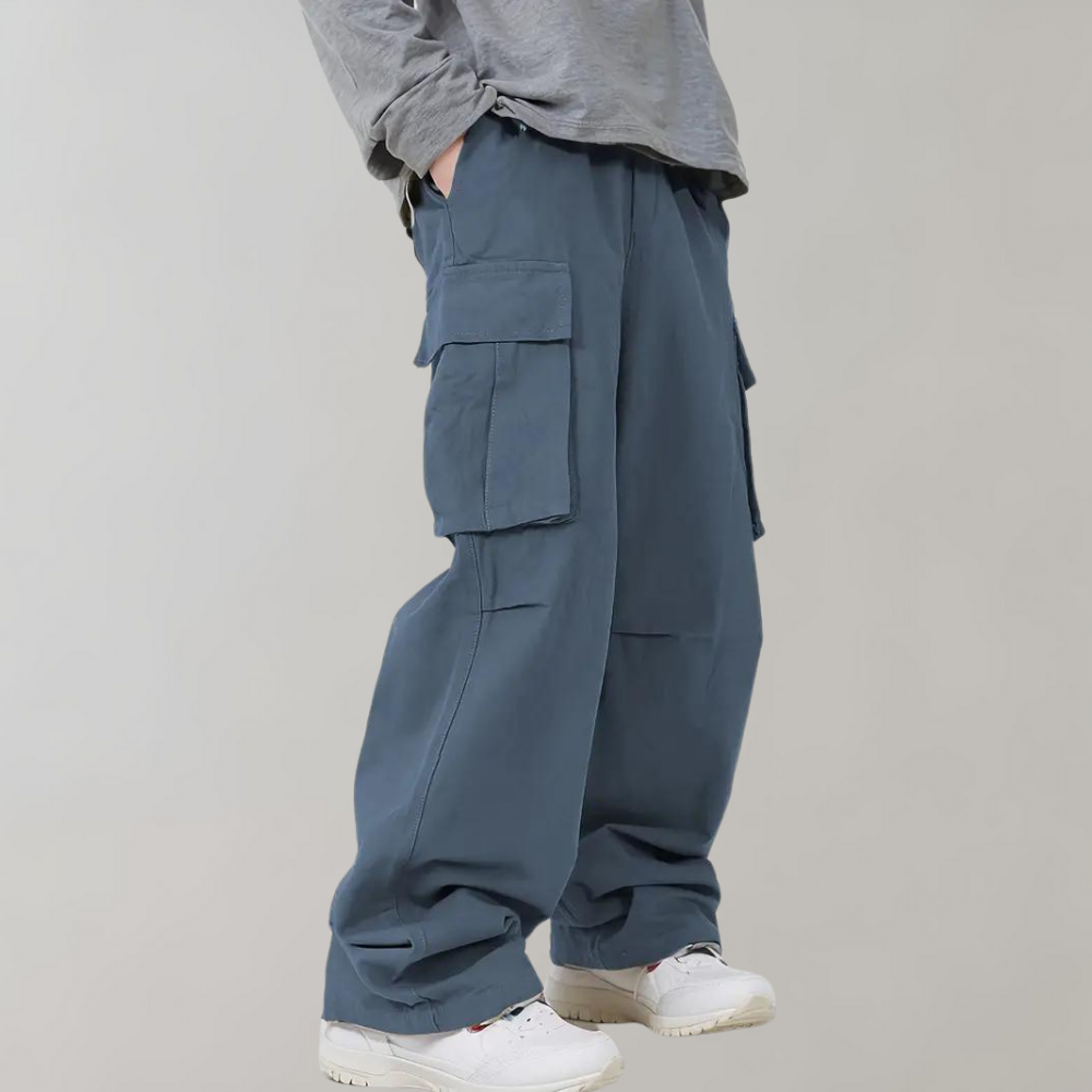 Asger - Straight leg cargo trousers for men