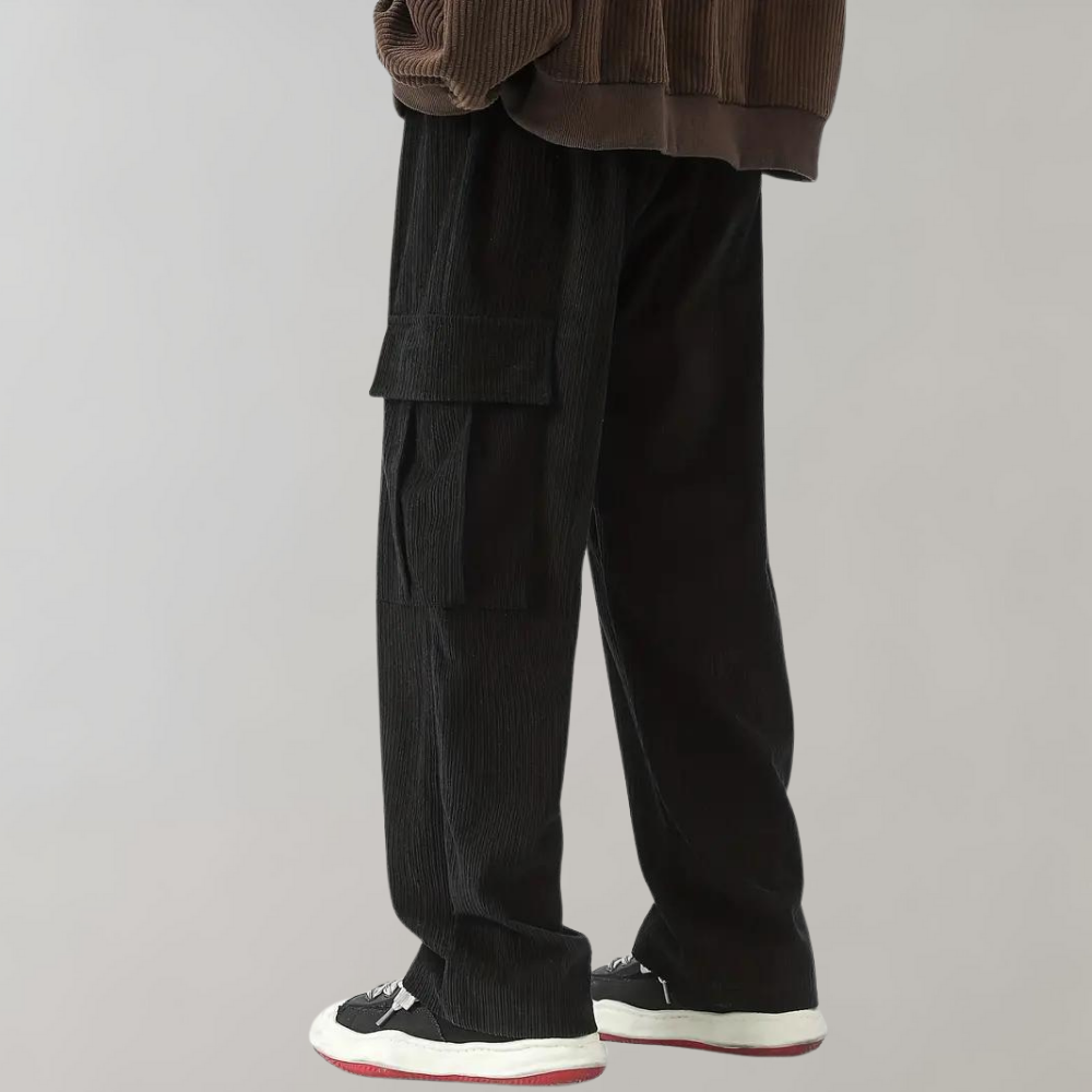 Balder - Corduroy cargo pants with flap pockets