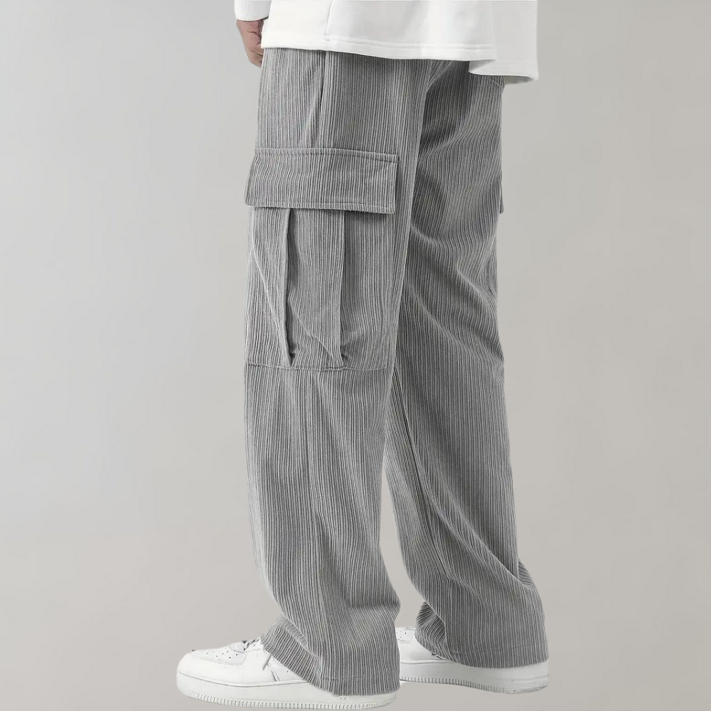 Balder - Corduroy cargo pants with flap pockets