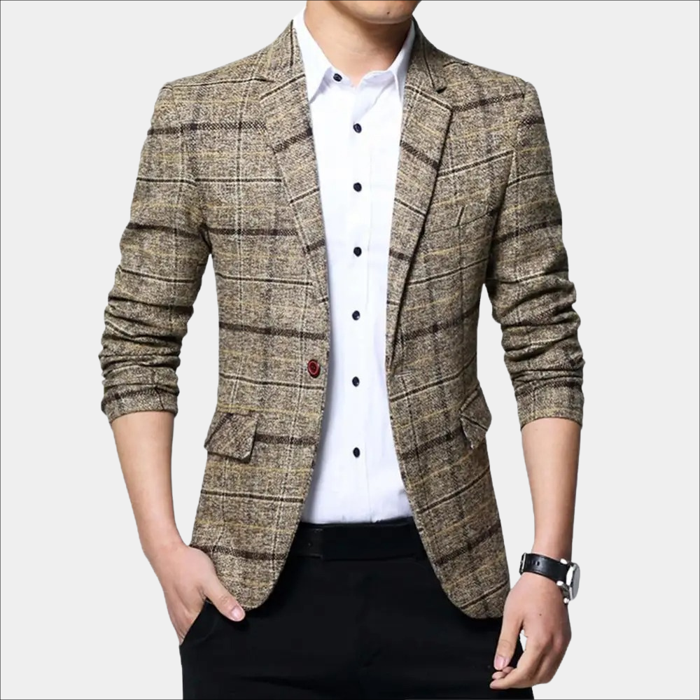 Balder - Casual geruite herenblazer