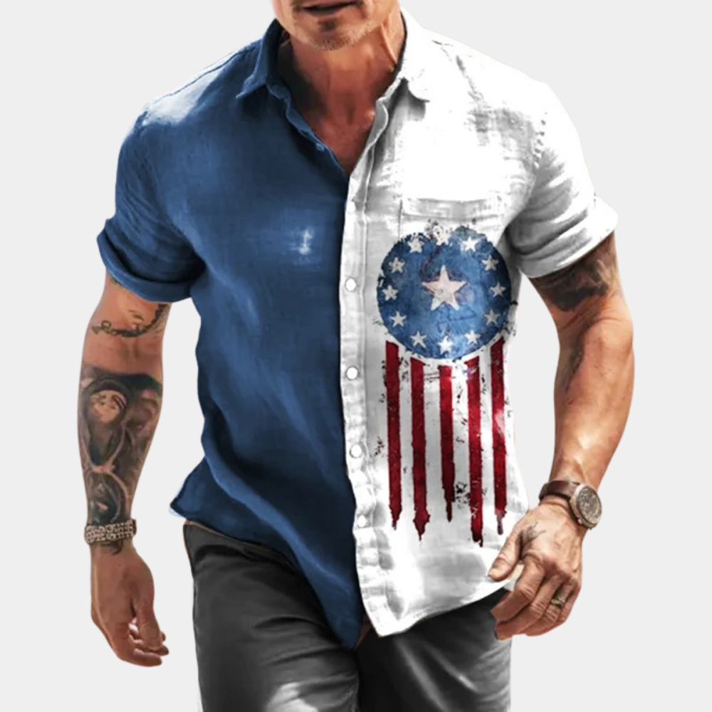 Beau - Casual men's shirt with half sleeves