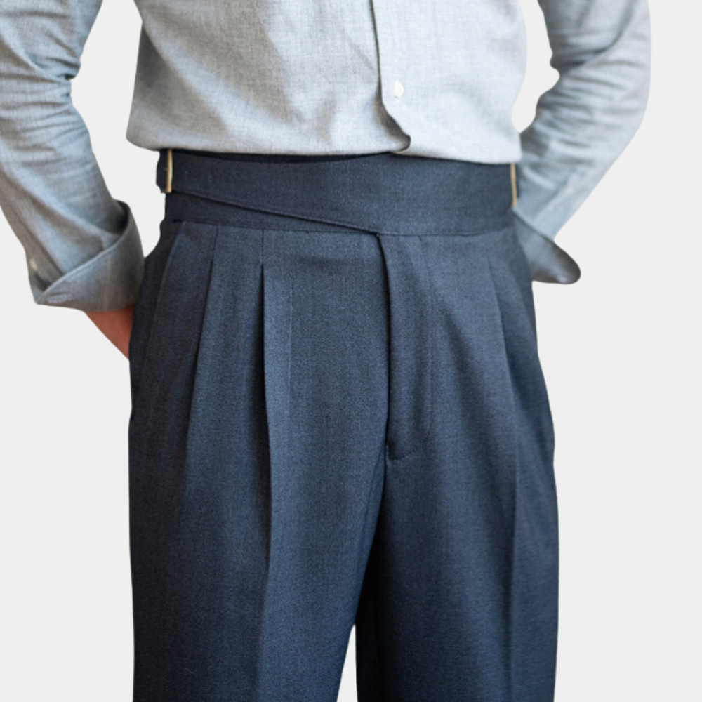 Romeo - Classic men's trousers with buckles