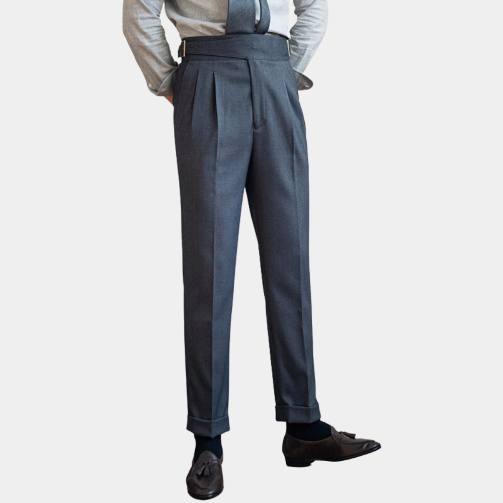 Romeo - Classic men's trousers with buckles