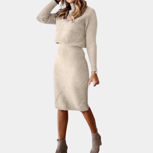 Hortense - Stylish turtleneck women's winter dress