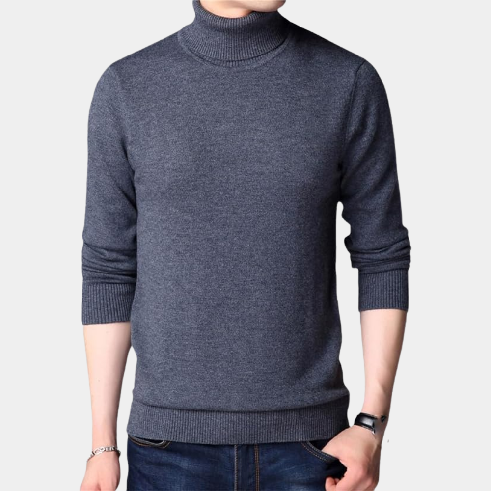 Valentin - Simple men's sweater with turtleneck