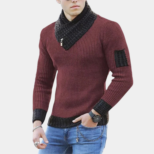 Yves - Gebreide herensweater met stijlvolle kraag