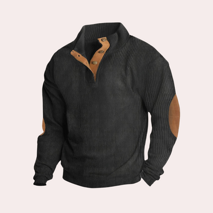 MALACHY - Casual geribd sweatshirt voor mannen