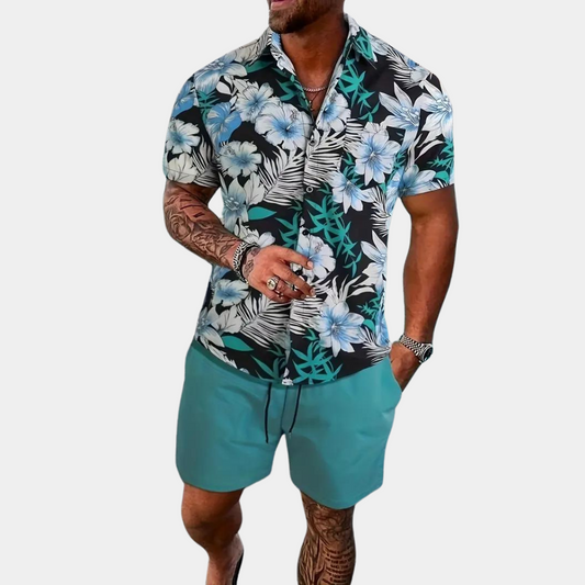 Travis - Men's Floral Two Piece Summer Dress