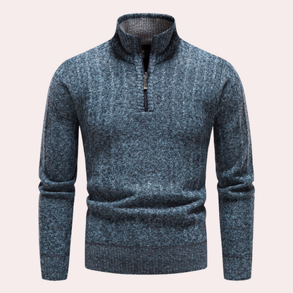 Thayer - Warm men's sweater with turtleneck and zipper