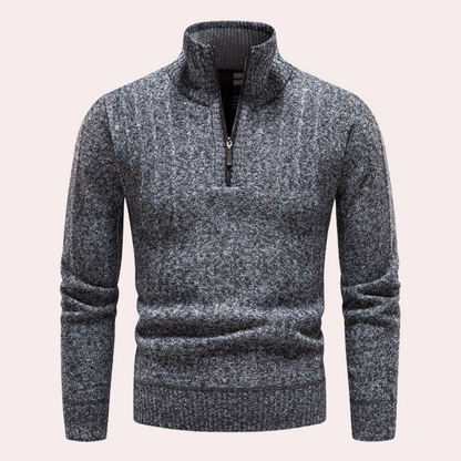 Thayer - Warm men's sweater with turtleneck and zipper